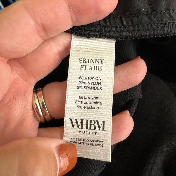 NWT White House Black Market Pull on Skinny Flare Pants Black #WHBM41 - Picture 6 of 11